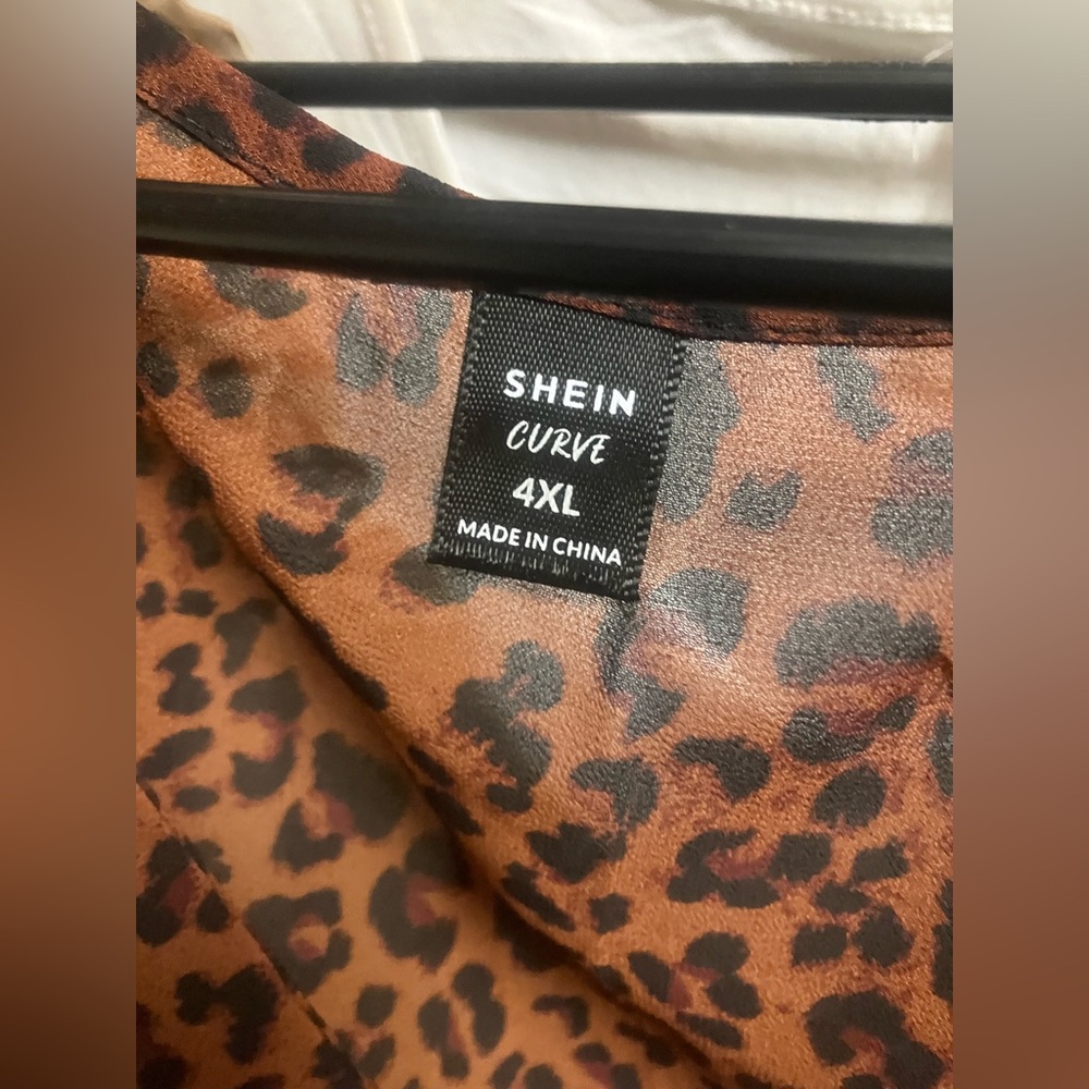 Brown Leopard Ruffle Blouse - Picture 3 of 3
